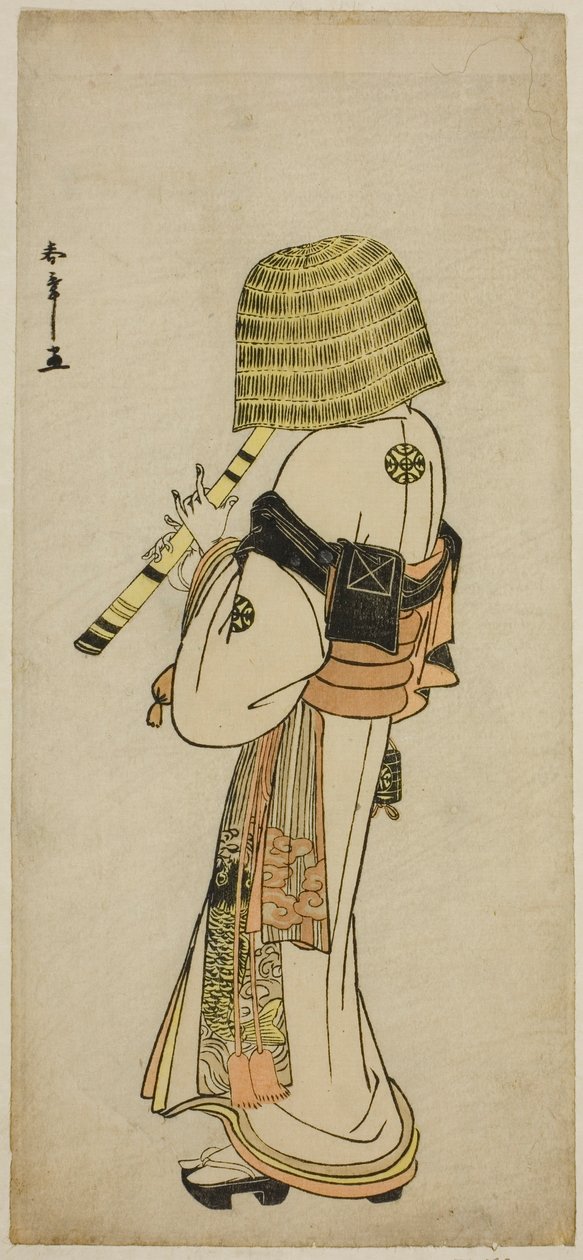 Herec Nakamura Nakazo I jako Kakogawa Honzo v Komuso oblečení ve hře Kanadehon Chushingura, hrál v divadle Ichimura v sedmém měsíci, 1783 od Katsukawa Shunsho