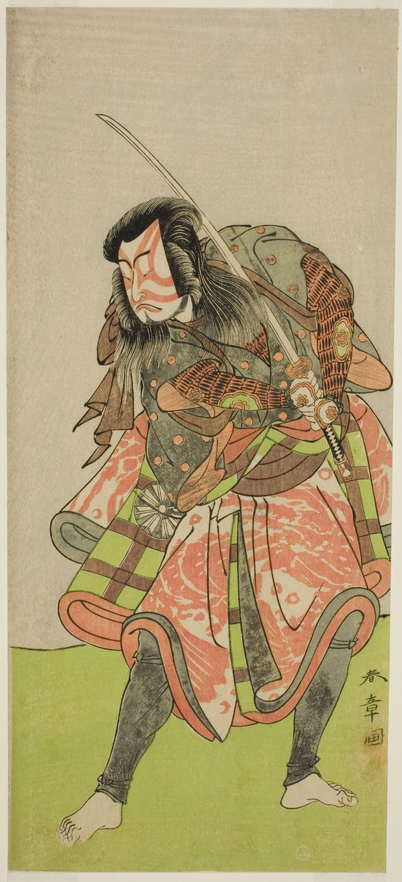 1774 Nakamura a Mijuro Nakamura a Mijuro jako Akushichibyo-e Kagekiyome Te Pay Zakladatelem prvního nákupu byl proveden v Morita Te Pay, 1774. od Katsukawa Shunsho