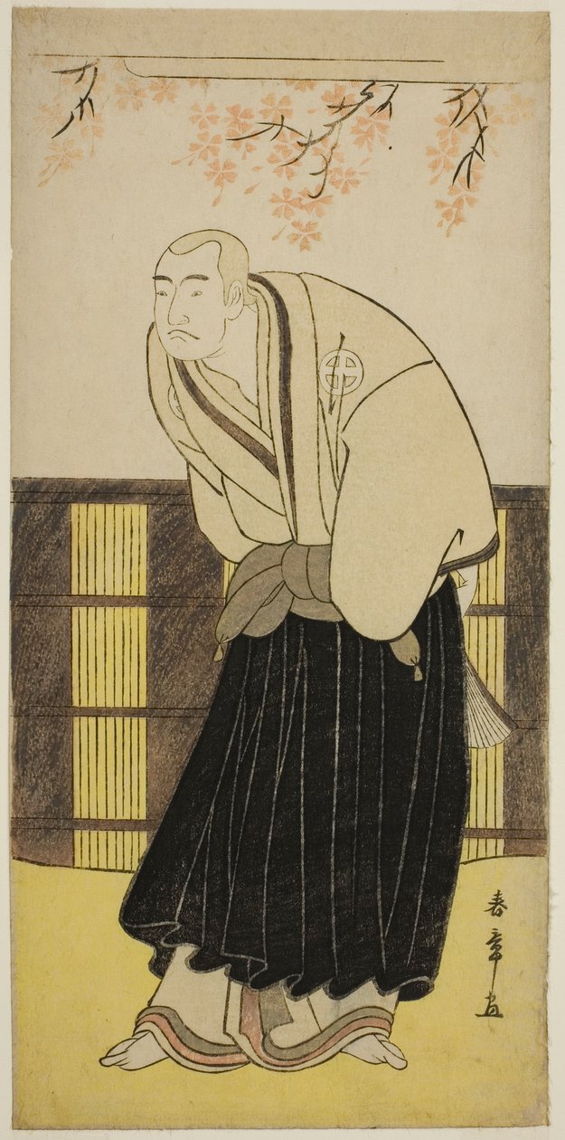 Herec Otani Hiroji III jako mnich Izayoibo ve hře Keisei Katabira ga Tsuji, hrál v divadle Ichimura v sedmém měsíci, 1783 od Katsukawa Shunsho