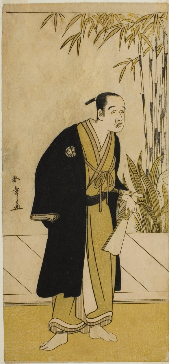 Herec Otani Tomoemon I jako Kajino Choan (?) ve hře Play Hono Nitta Daimyojin (?), hrál v divadle Morita (?) v sedmém měsíci, 1777 od Katsukawa Shunsho
