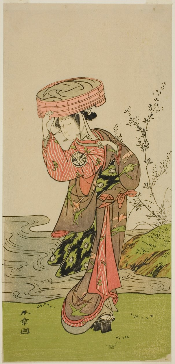 Herec Segawa Yujiro (nebo Segawa Kikunojo III) v neidentifikované roli od Katsukawa Shunsho