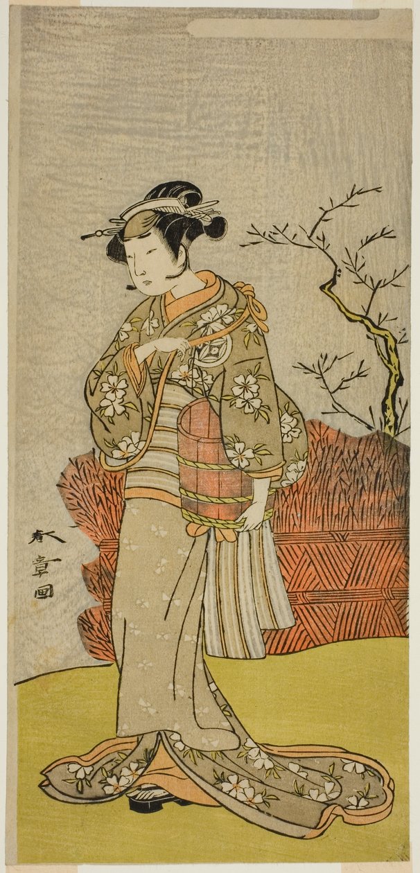 Svět prvního sněhu roku, svět prvního sněhu, perforovaný v Moritě, 1773 od Katsukawa Shunsho