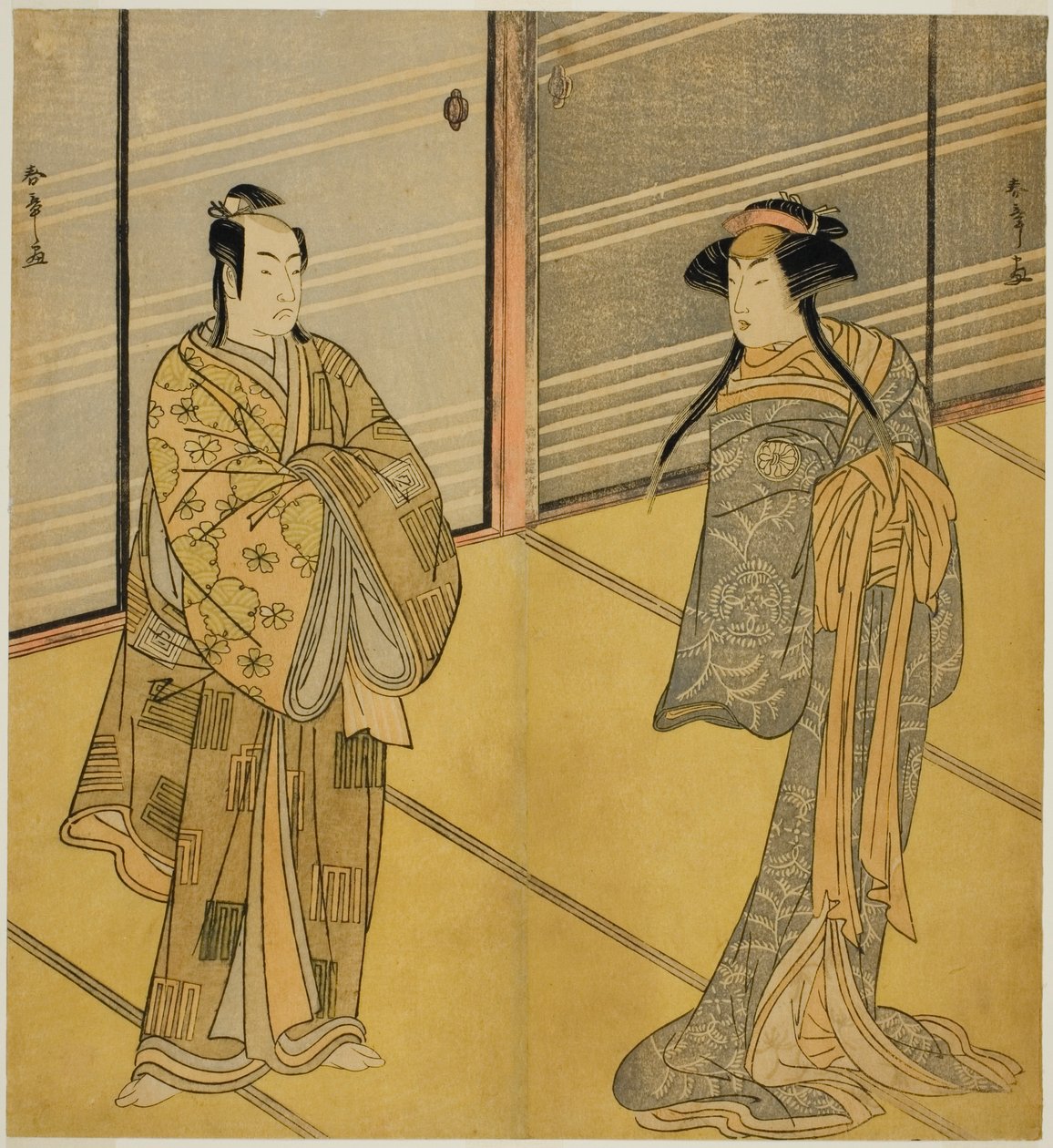 Hra Shitenno Tonoi no Kisewata, uvedená v divadle Nakamura, The Play Shitenno Tonoi no Kisewata, uvedená v divadle Nakamura v jedenácti od Katsukawa Shunsho