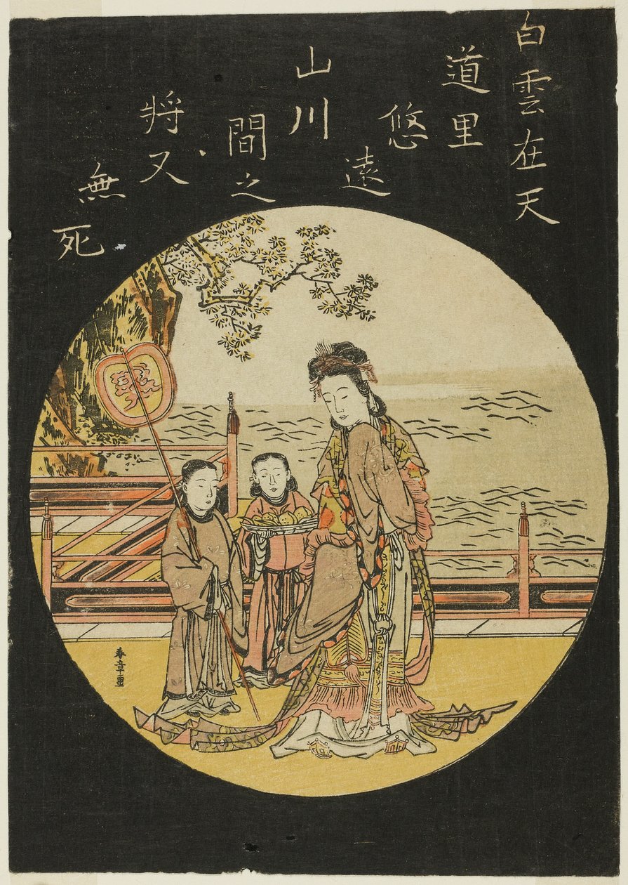Čínský nesmrtelný Seiobo (C: Xi Wang Mu, královna Západu) od Katsukawa Shunsho