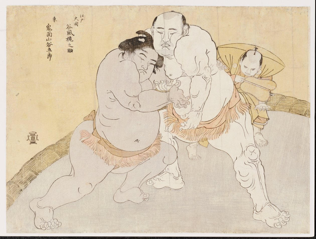 Téma Betoe Enya Kaze Kajinosuke Draft d Kimenyama Tani Koro od Katsukawa Shunsho
