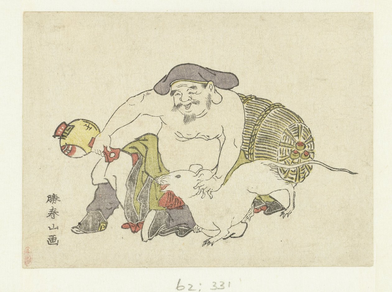 Daikoku a jeho Krysa od Katsukawa Shunzan