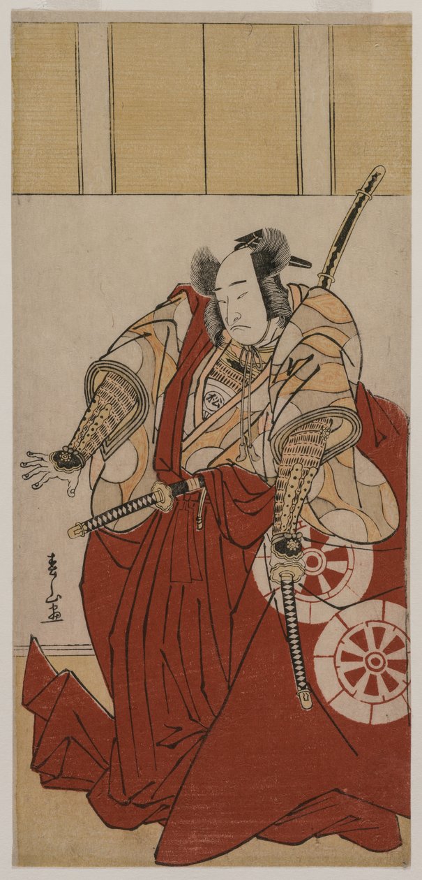 Onoe Matsusuke jako tenký Sadamitsu od Katsukawa Shunzan