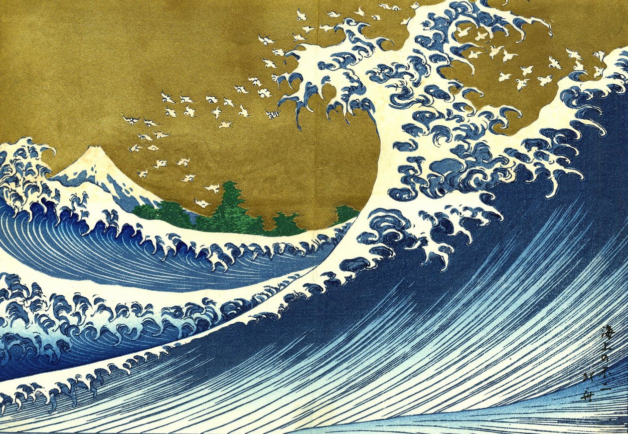 Barevná verze Velké vlny od Katsushika Hokusai