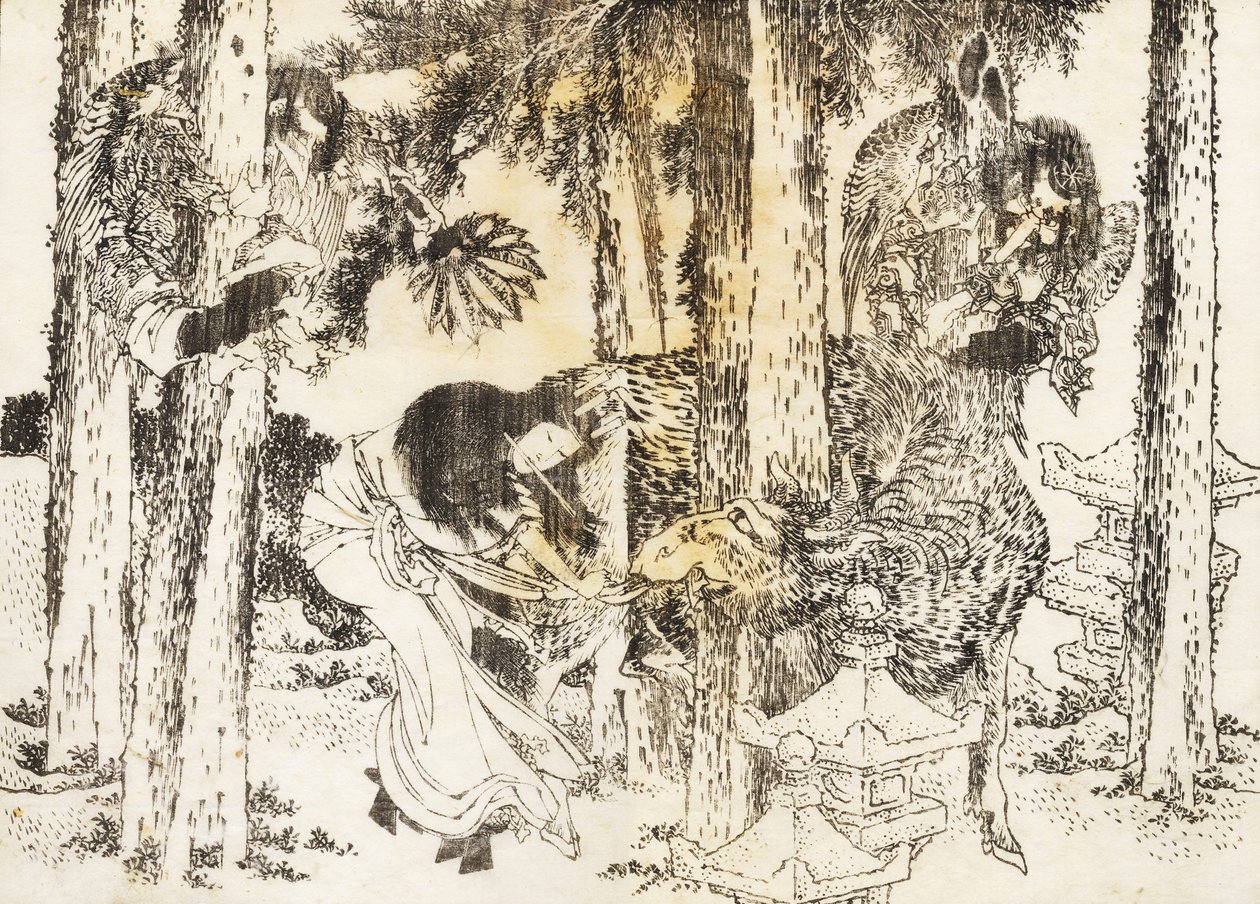 Žena dělá obřad prokletí od Katsushika Hokusai