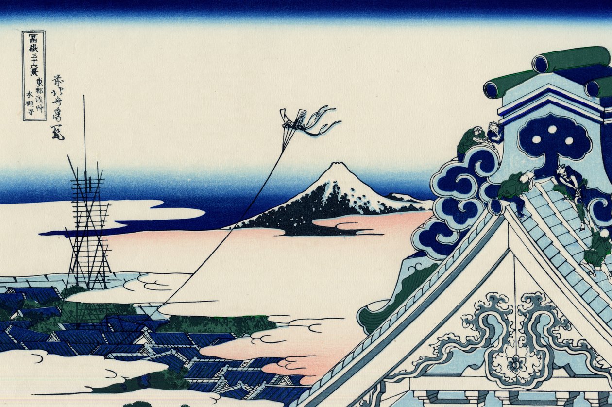 Chrám Asakusa Hongan-ji ve východním hlavním městě od Katsushika Hokusai
