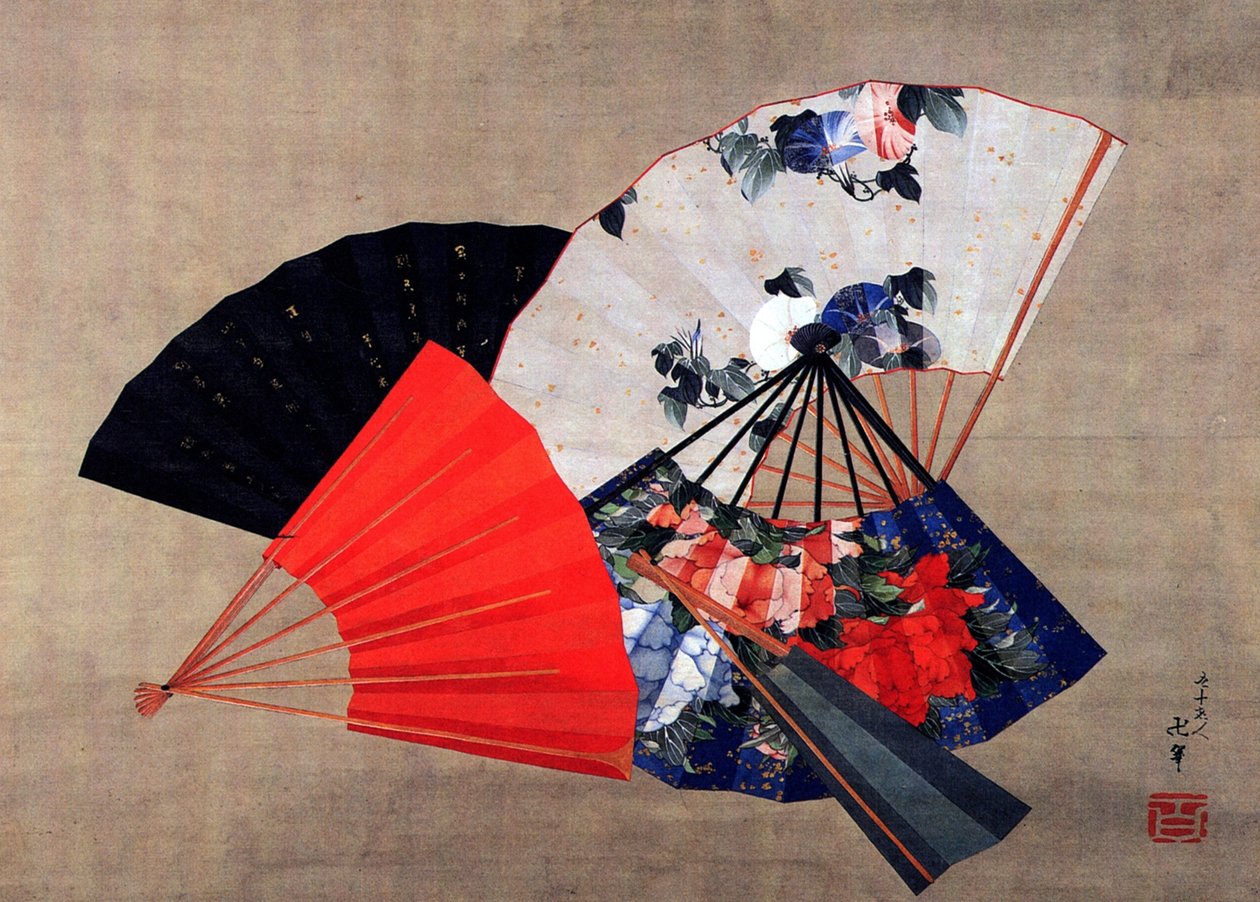 Pět fanoušků od Katsushika Hokusai