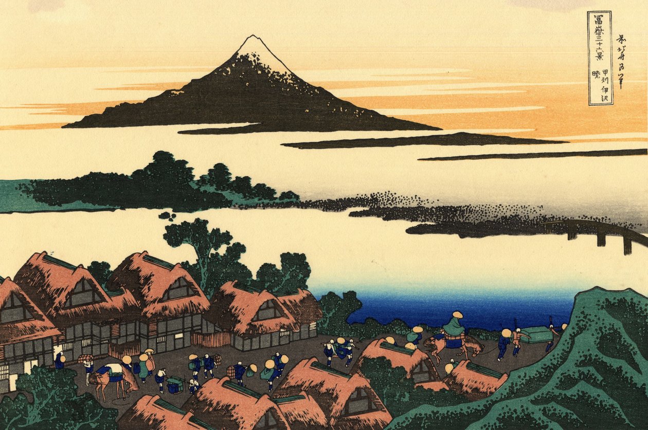 Kōshū Isawa no Akatsuki Dawn v Isawě v provincii Kai od Katsushika Hokusai