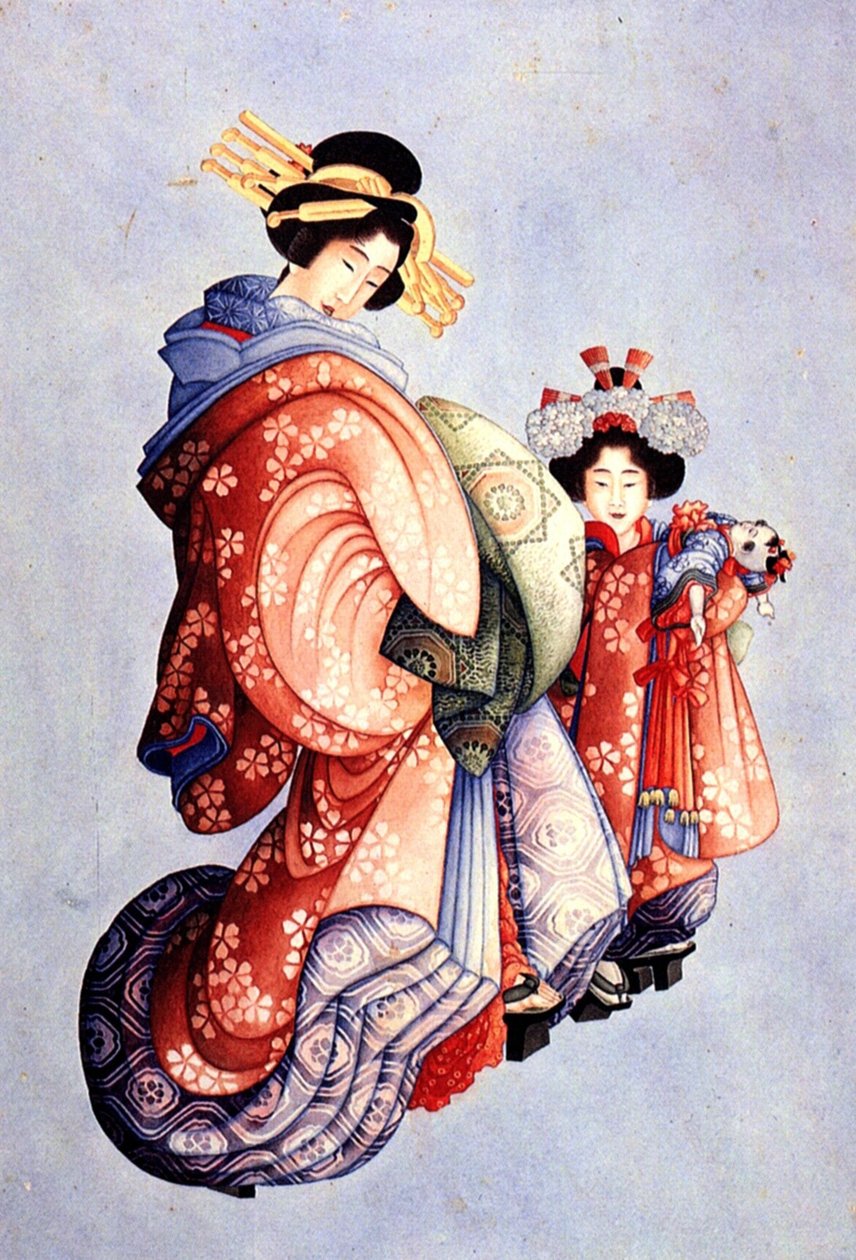 Oiranský plán plešatý od Katsushika Hokusai