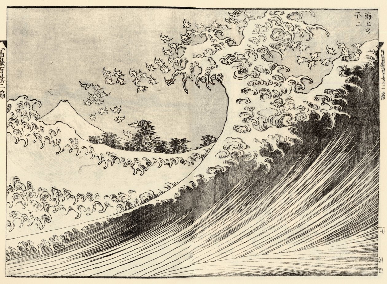 Velká vlna ze 100 pohledů na 2. svazek Fuji od Katsushika Hokusai