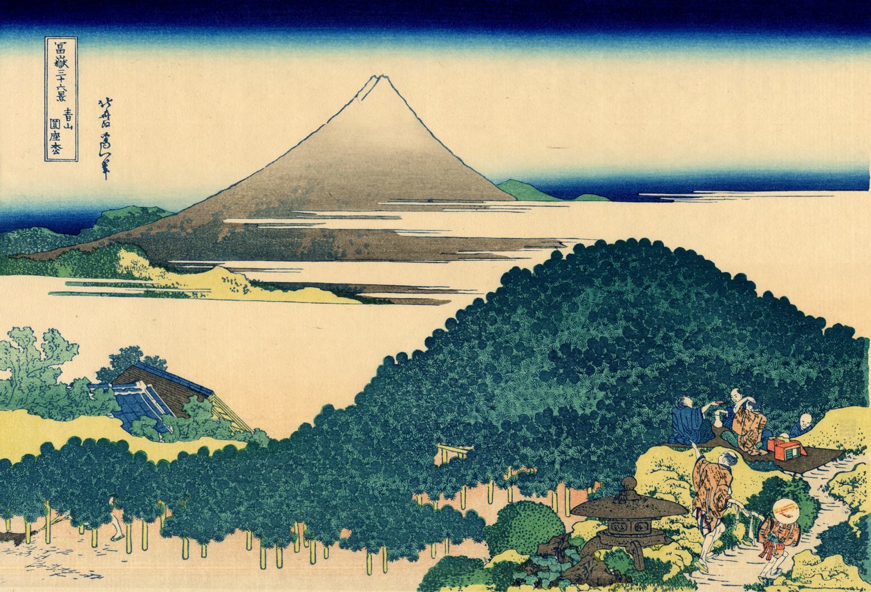 Kruhové borovice z Aoyamy od Katsushika Hokusai