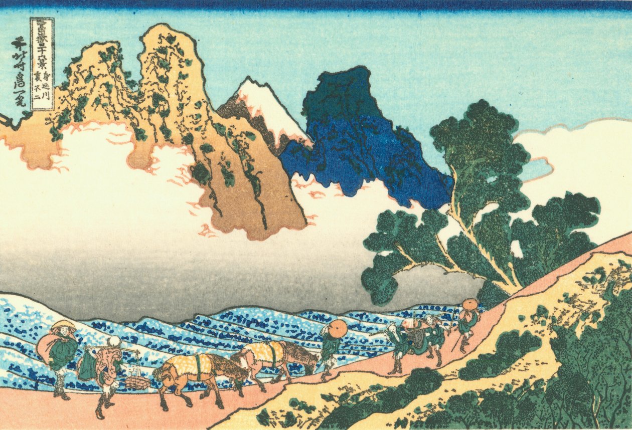Zadní část Fuji od řeky Minobu od Katsushika Hokusai
