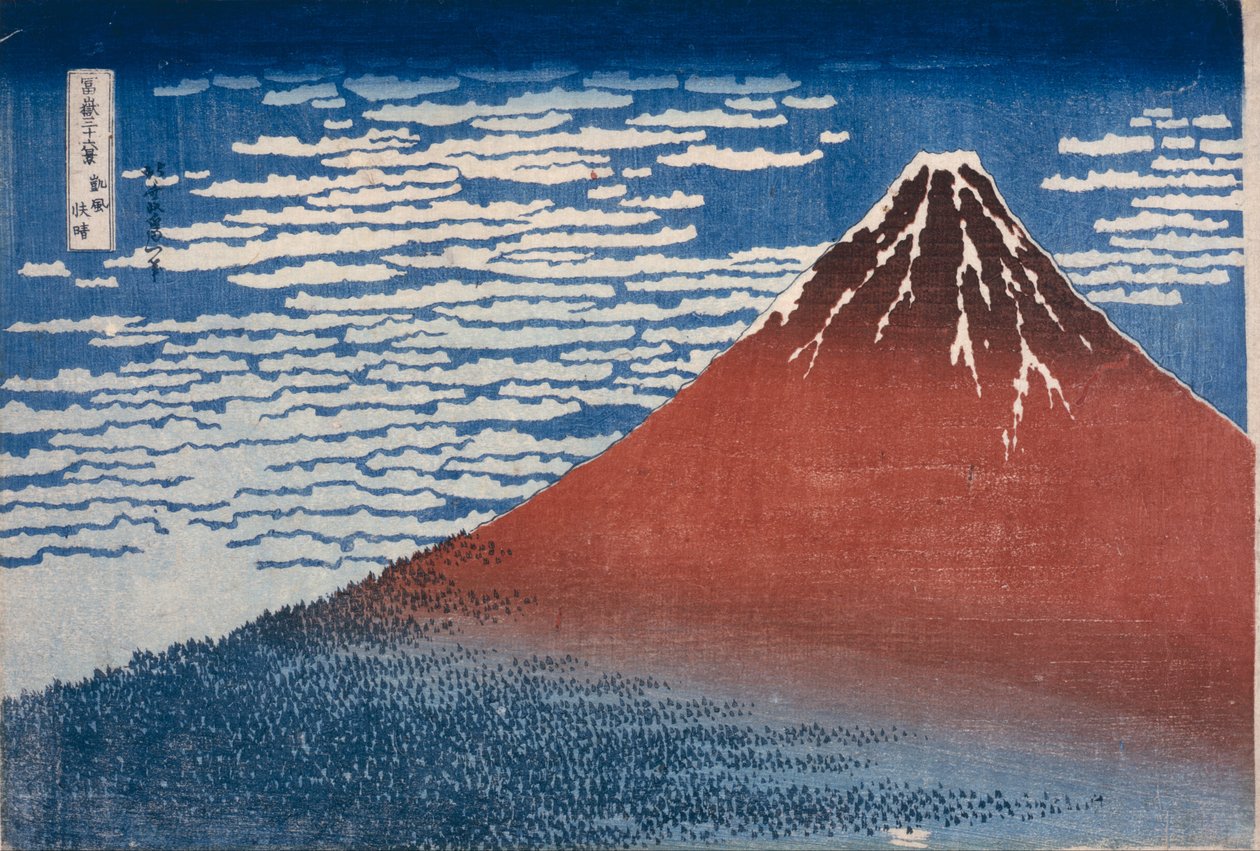 Jemný vítr, jasné ráno od Katsushika Hokusai