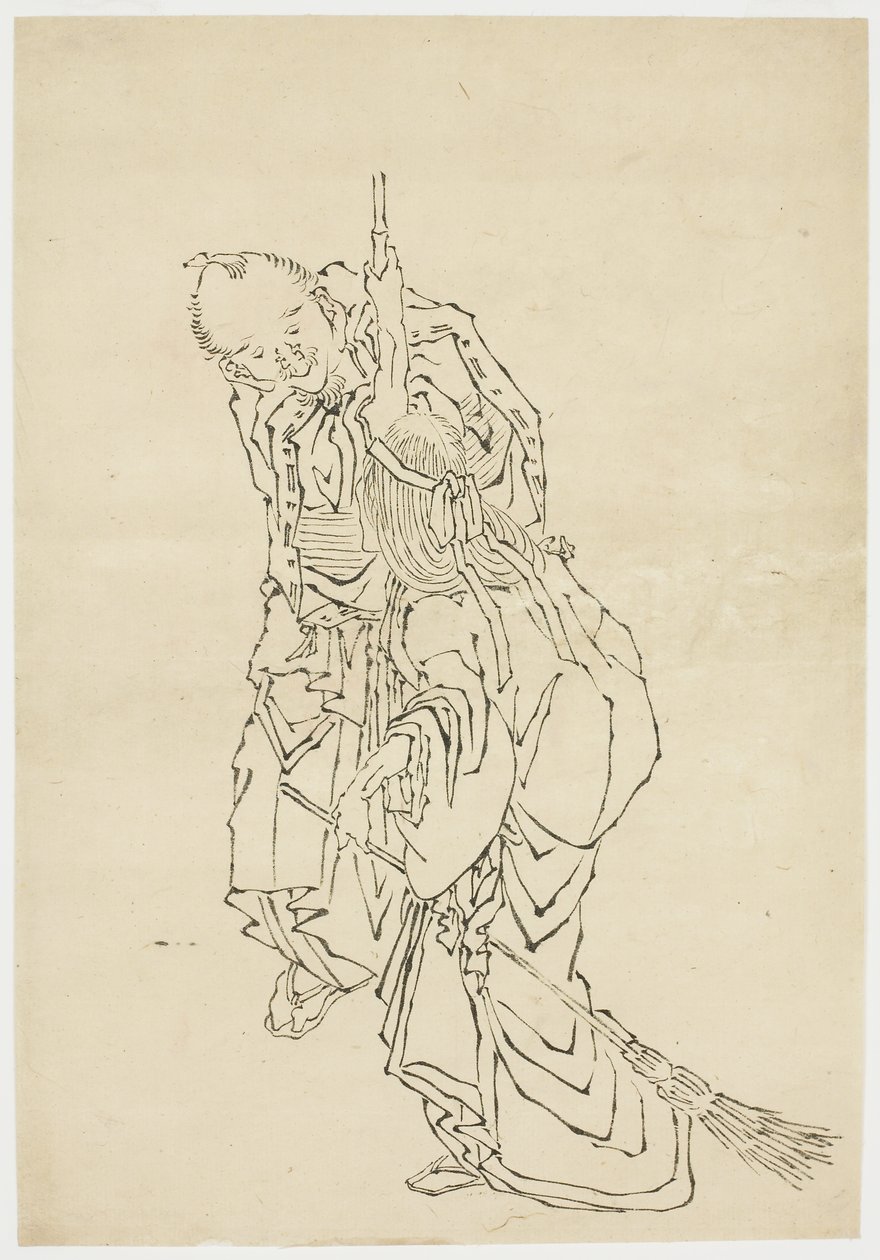 Jo a Uba; Téma Takasago, ca. 1815-1849 (inkoust na papíře) od Katsushika (school of) Hokusai