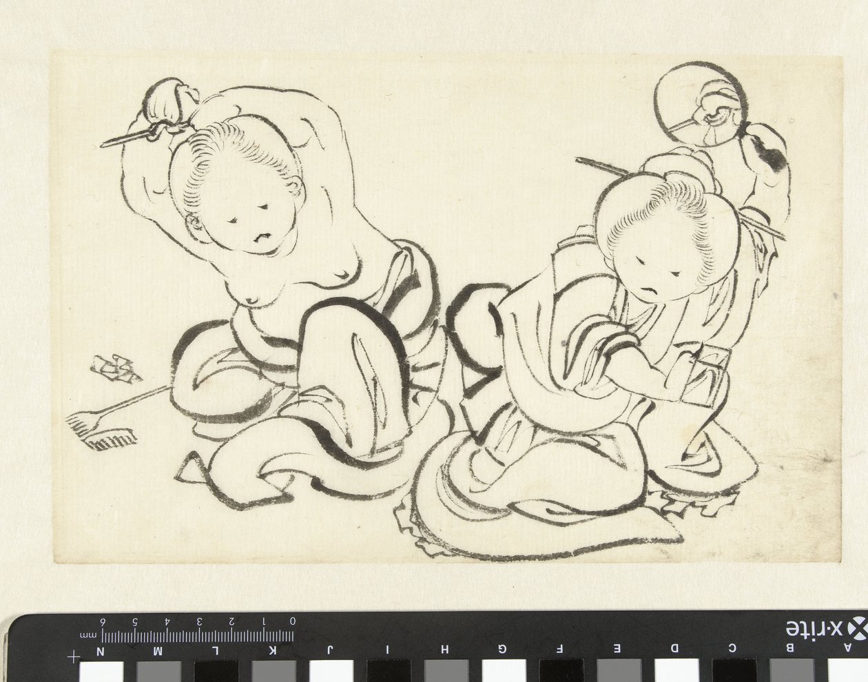 Dvě ženy se ostříhají od attributed to Katsushika Hokusai