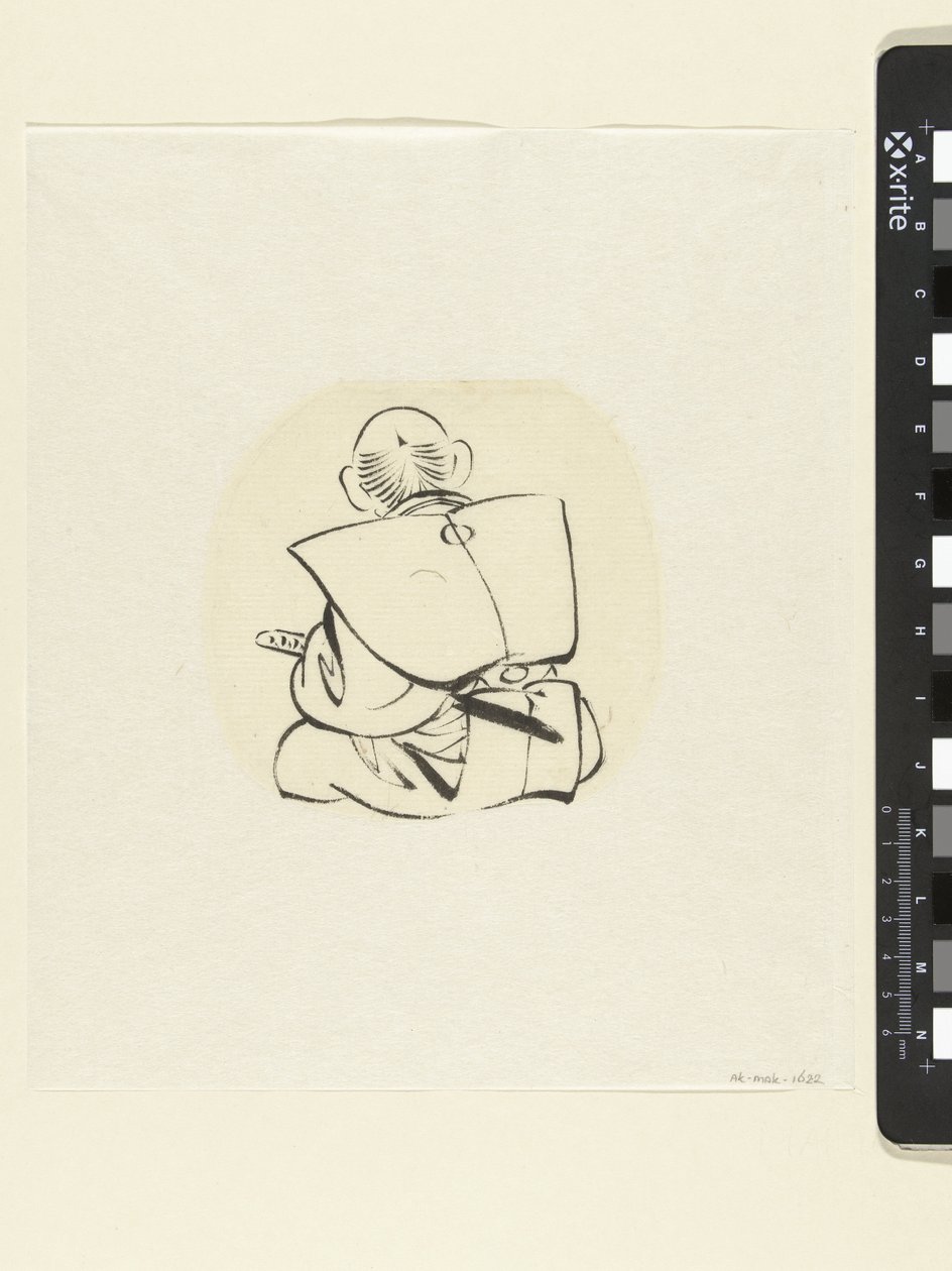 Sedící muž při pohledu zezadu od attributed to Katsushika Hokusai