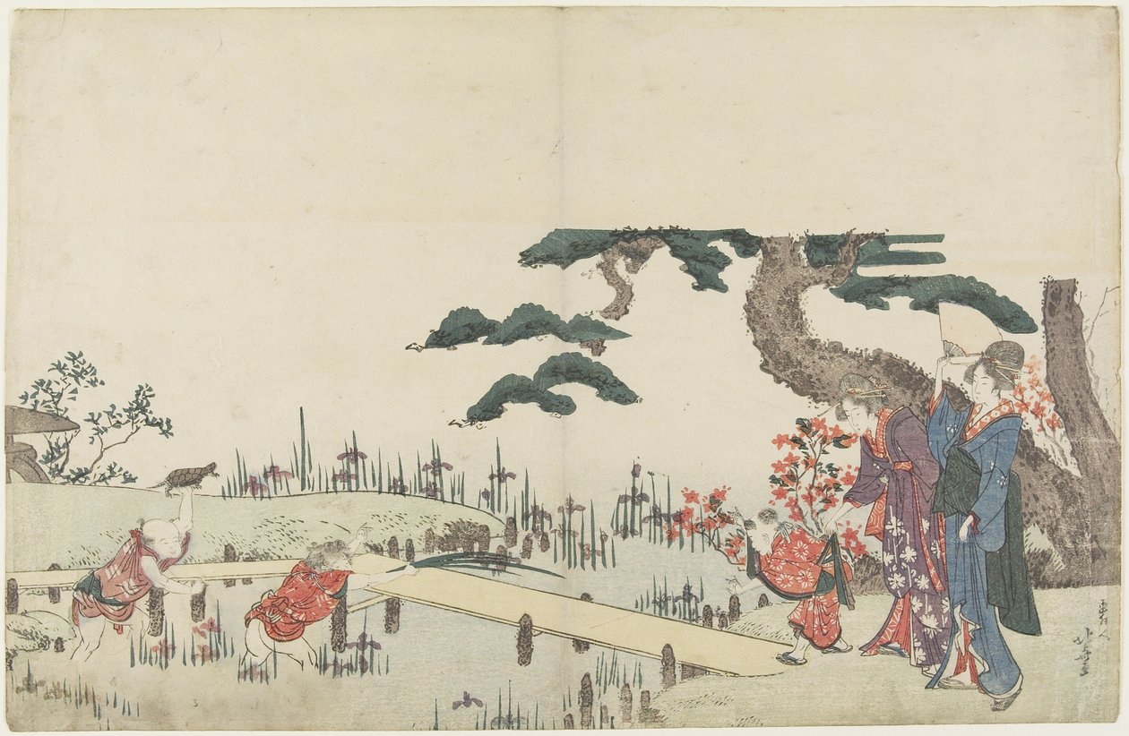 (Irisová zahrada), 1800-1808 od Katsushika Hokusai
