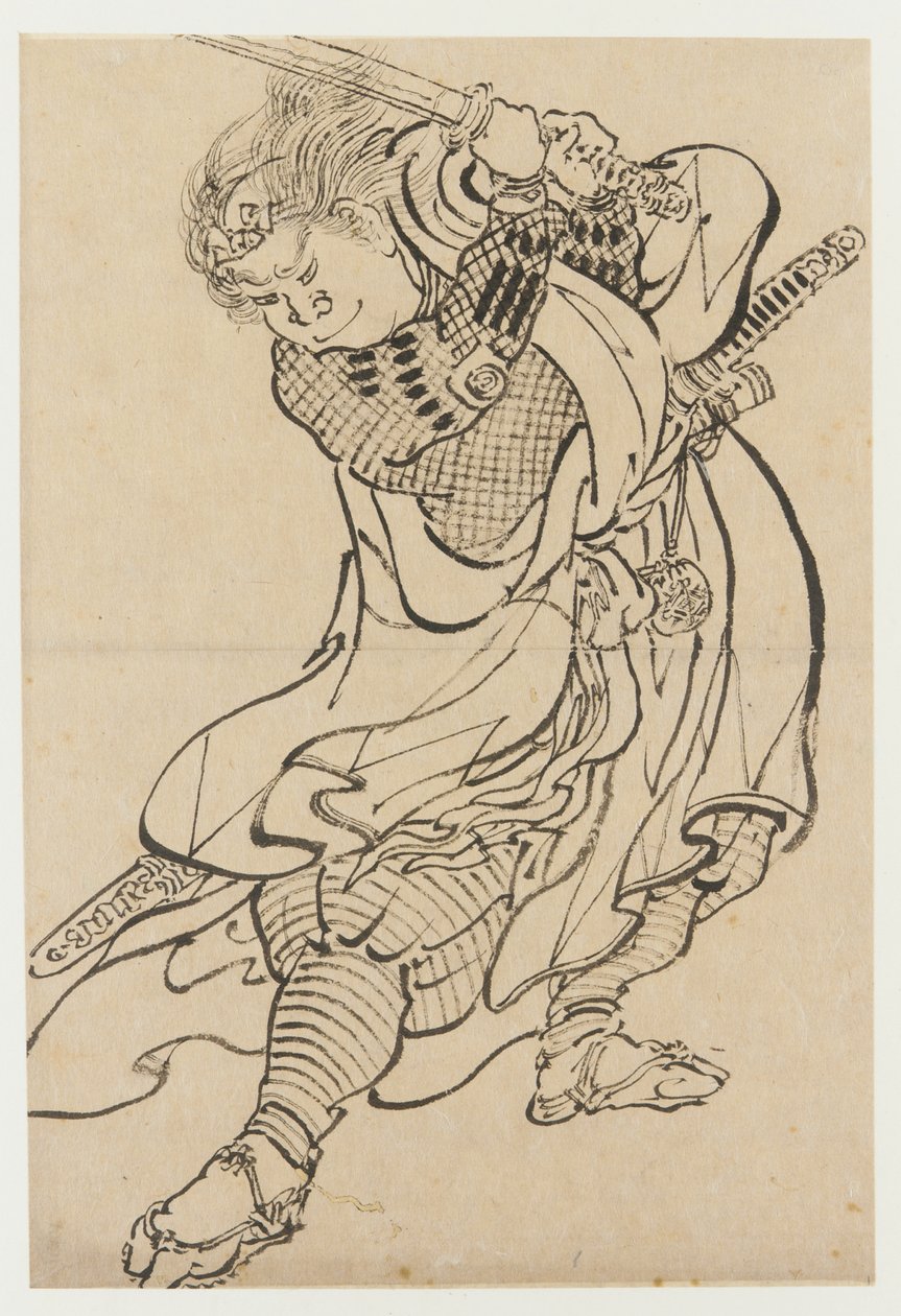 Válečník, konec 18.-začátek 19. století. od Katsushika Hokusai