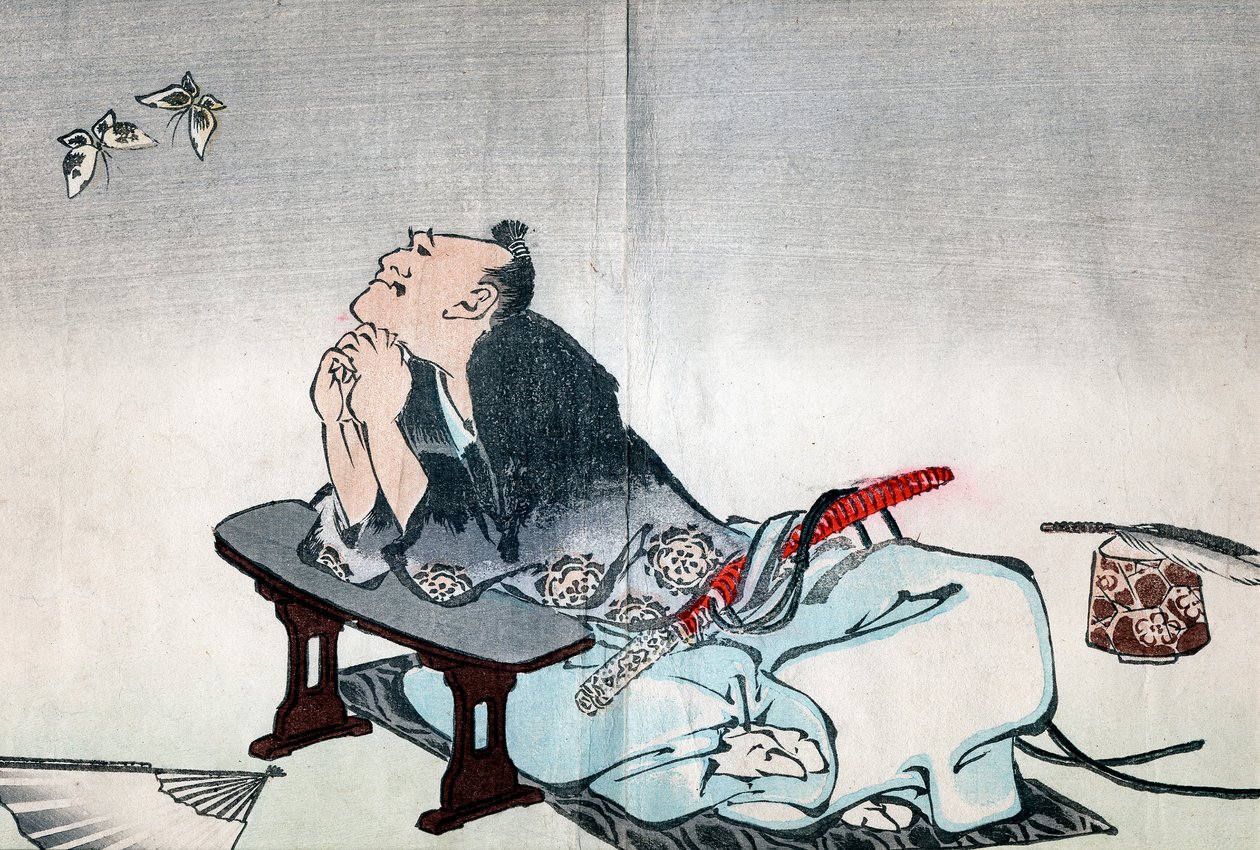 Filosof sledující pár motýlů, 1814-1819 od Katsushika Hokusai