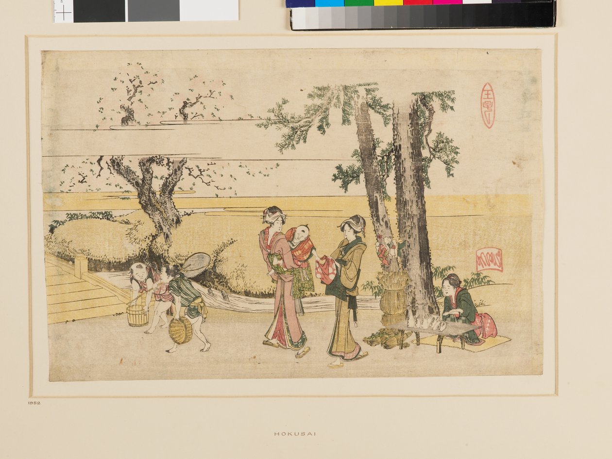 Scéna u cesty, Oji od Katsushika Hokusai