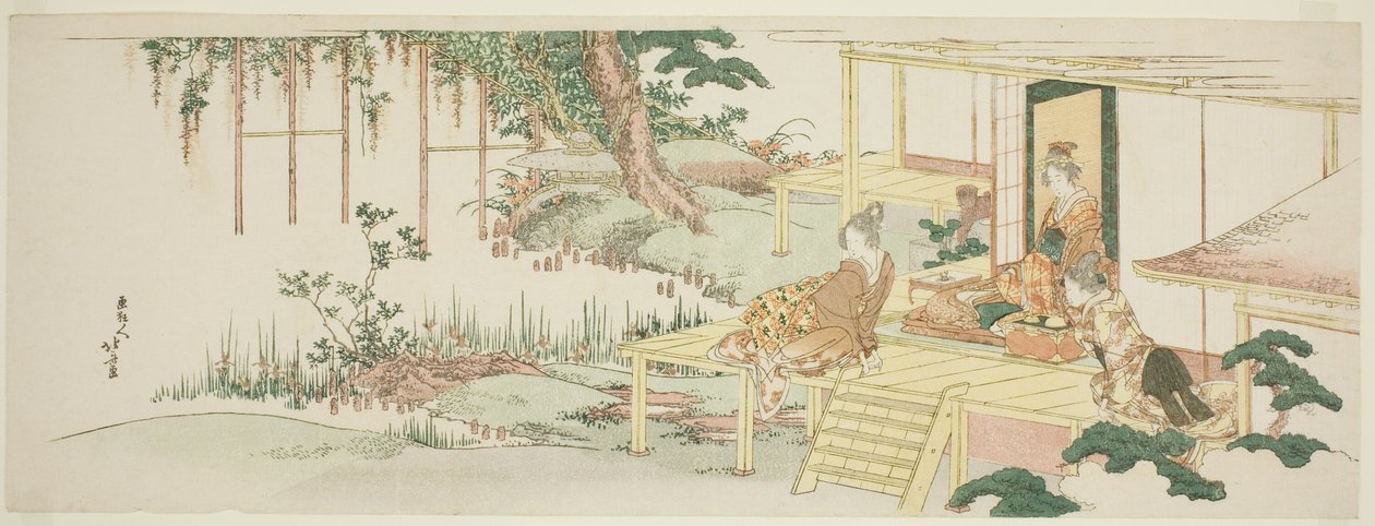 Obdivování vistárie od Katsushika Hokusai