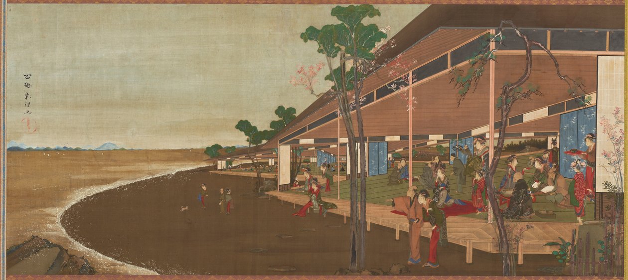 Zábavní letovisko na pobřeží, konec 18. a začátek 19. století. od Katsushika Hokusai