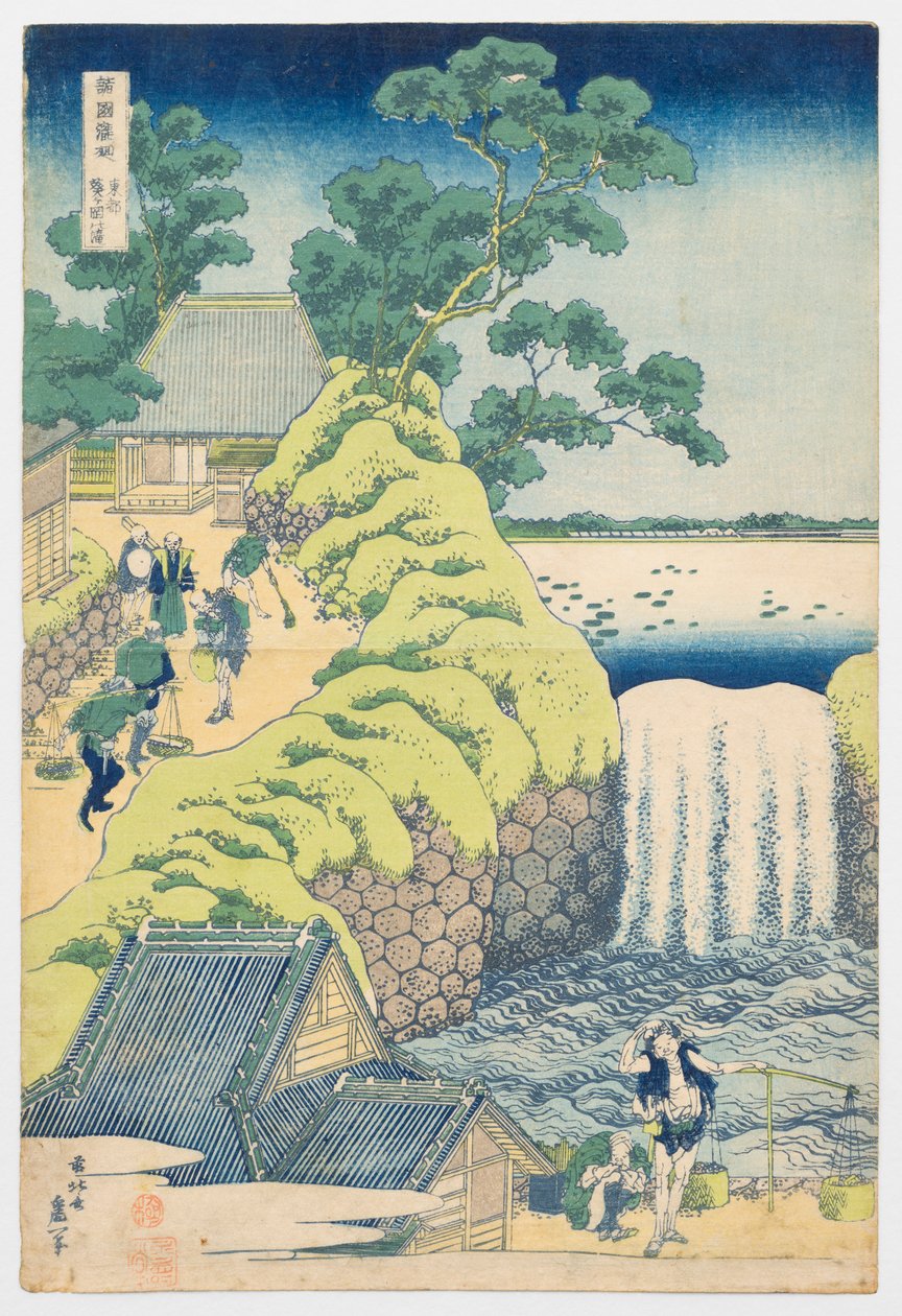 Vodopád Aoigaoka ve Východním hlavním městě, ze série „Cesta k vodopádům různých provincií“ od Katsushika Hokusai