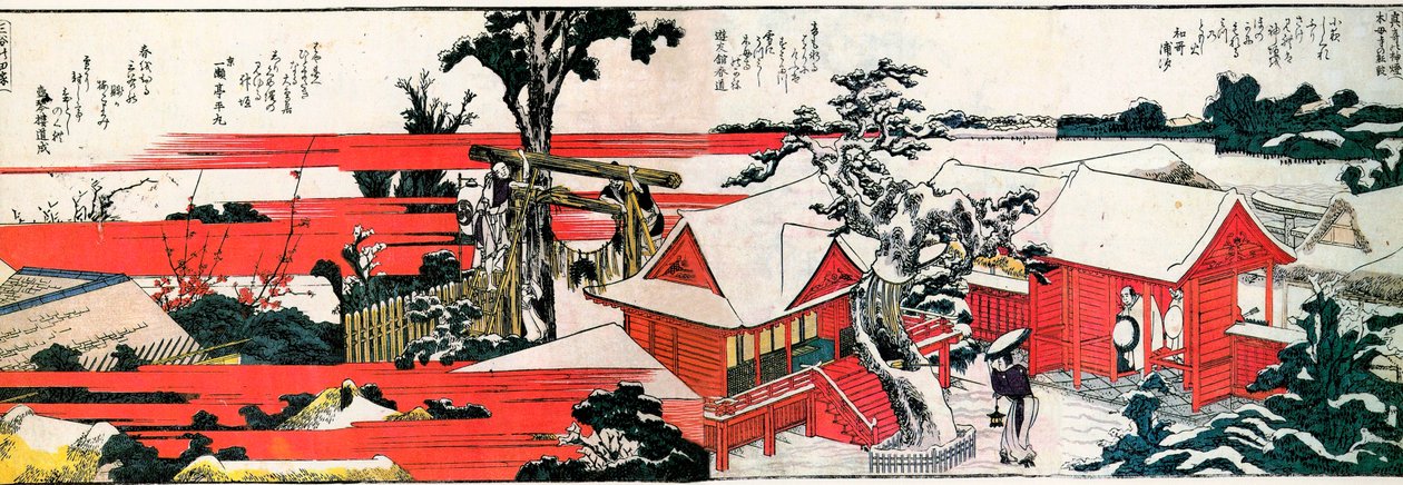Na břehu řeky Sumida. od Katsushika Hokusai