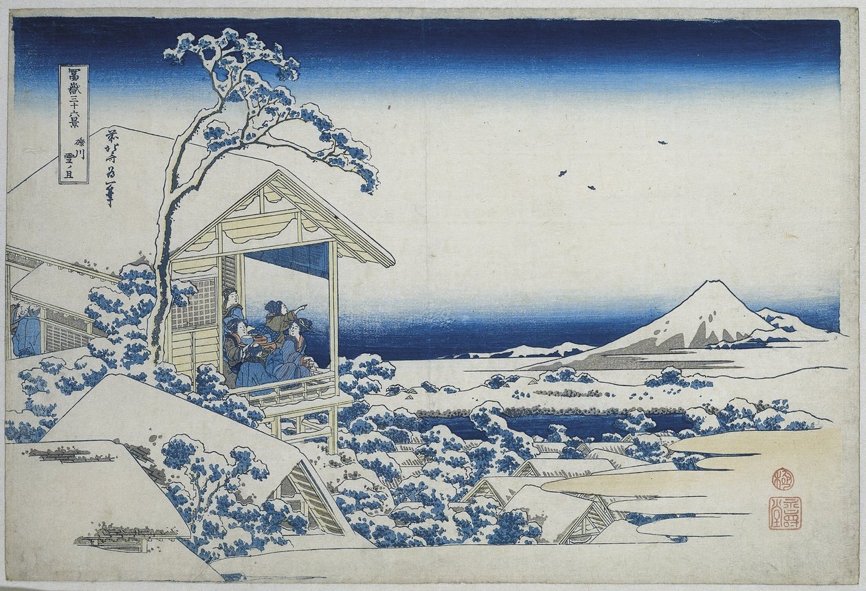 Zasněžené ráno v Koishikawa Koishikawa yuki no tan (titul na předmětu) 36 pohledů na horu Fuji (název série) Fugaku sanjurokkei (název série na objektu) od Katsushika Hokusai