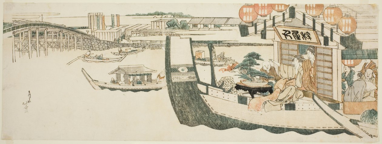 Vodácké párty na řece Sumida od Katsushika Hokusai