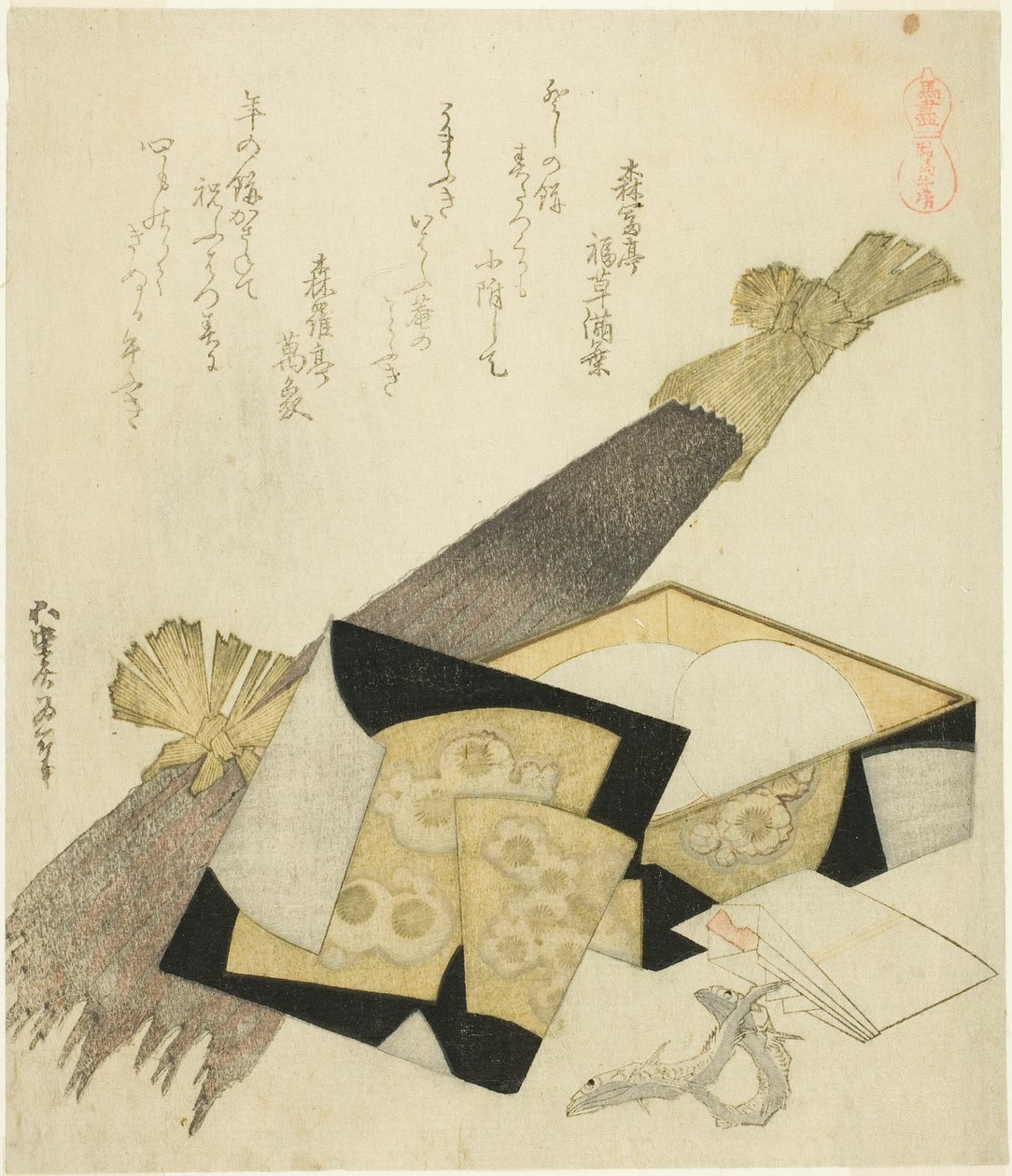 Kořen lopuchu (Kurama gobo), ze série "Výběr koní (Uma-zukushi)" od Katsushika Hokusai