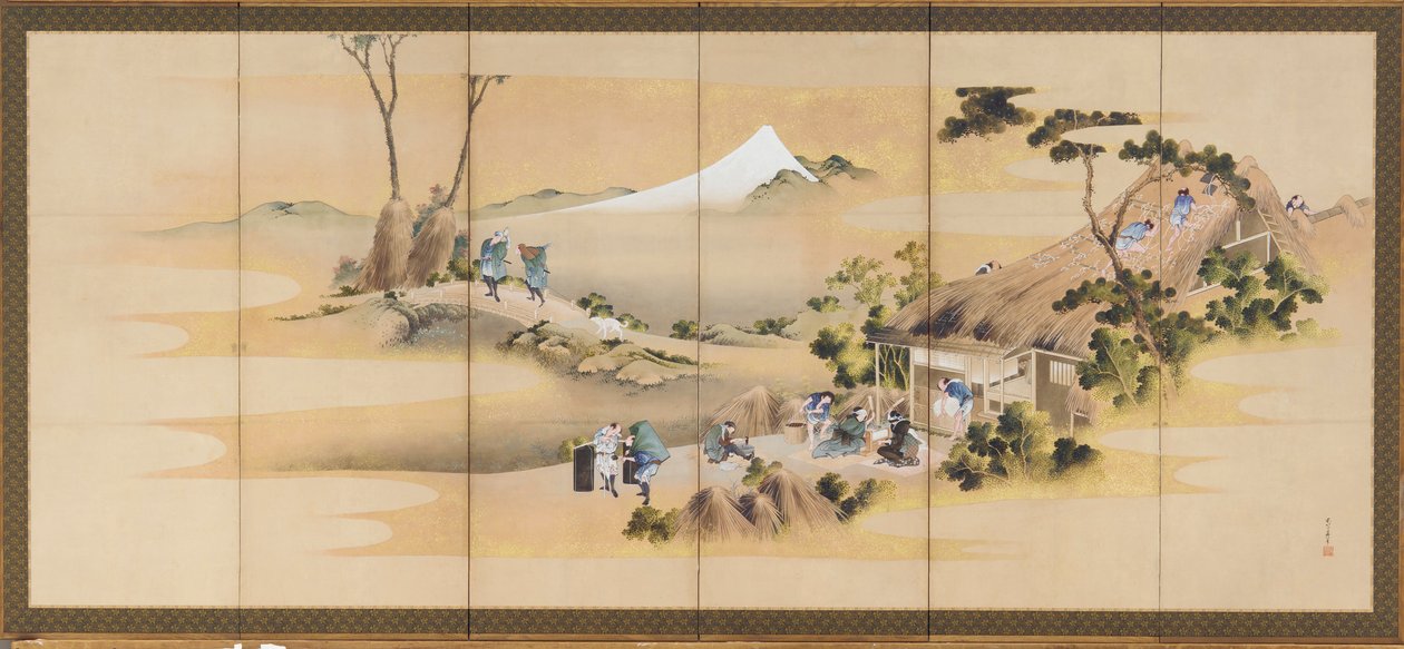 Country Scenes a Mount Fuji, jeden z páru, období Edo, ca. 1830-1832. od Katsushika Hokusai