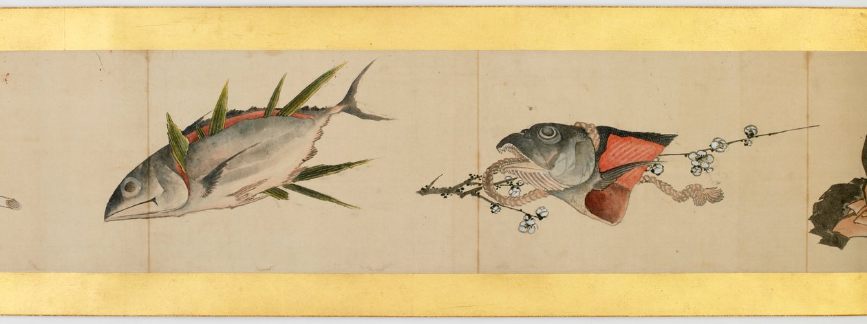 Detail Handscroll s různými obrázky, období Edo od Katsushika Hokusai
