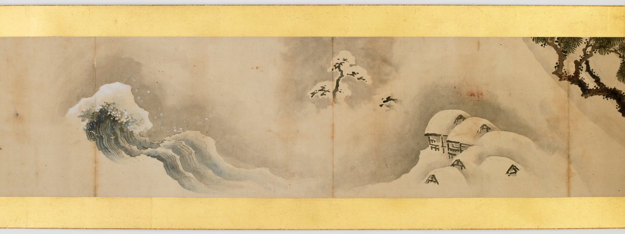 Detail ručního rolování s různými obrázky, období Edo, 1839 inkoust a barva na papíře od Katsushika Hokusai