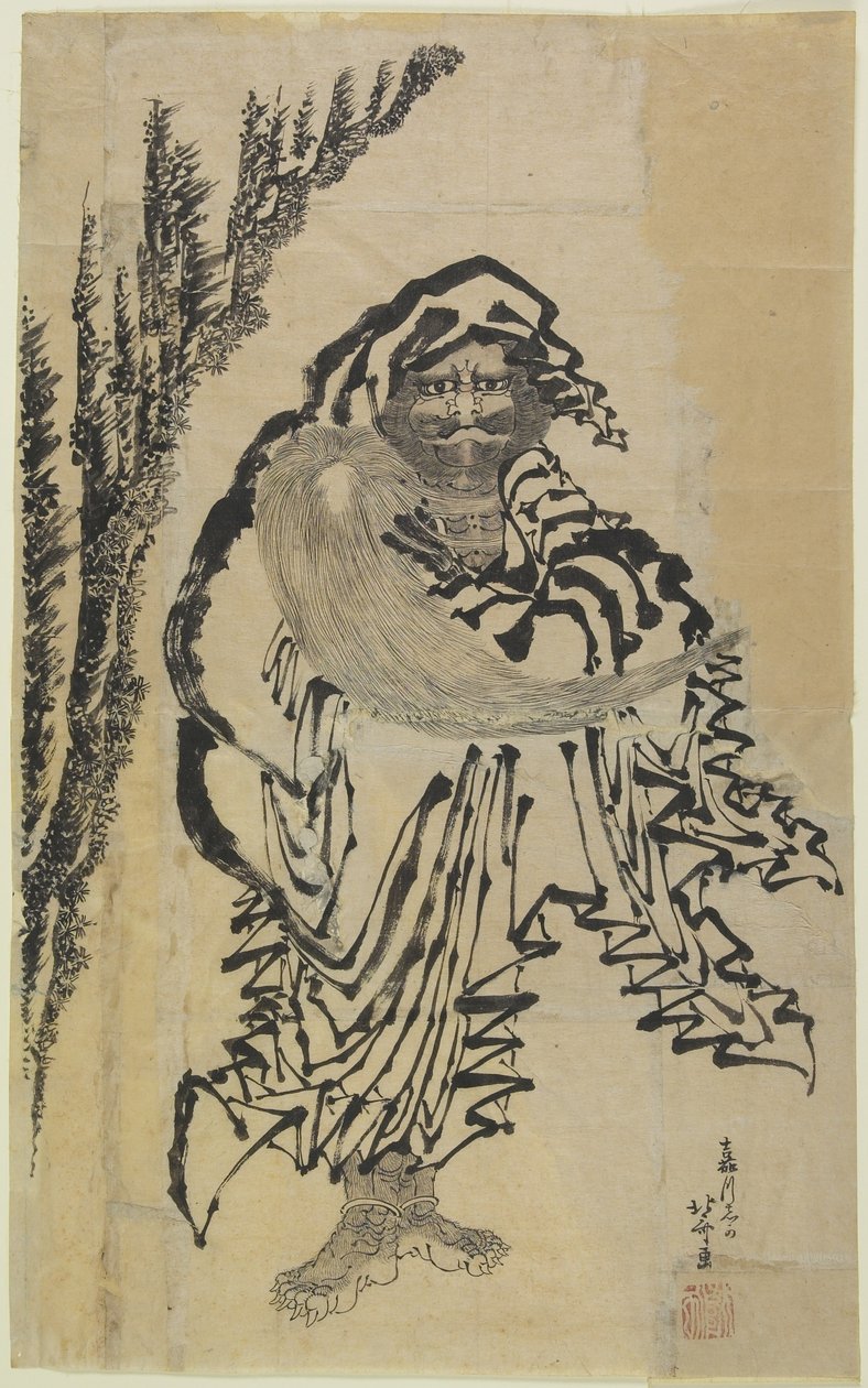 Dharma, polovina 18.-polovina 19. století od Katsushika Hokusai