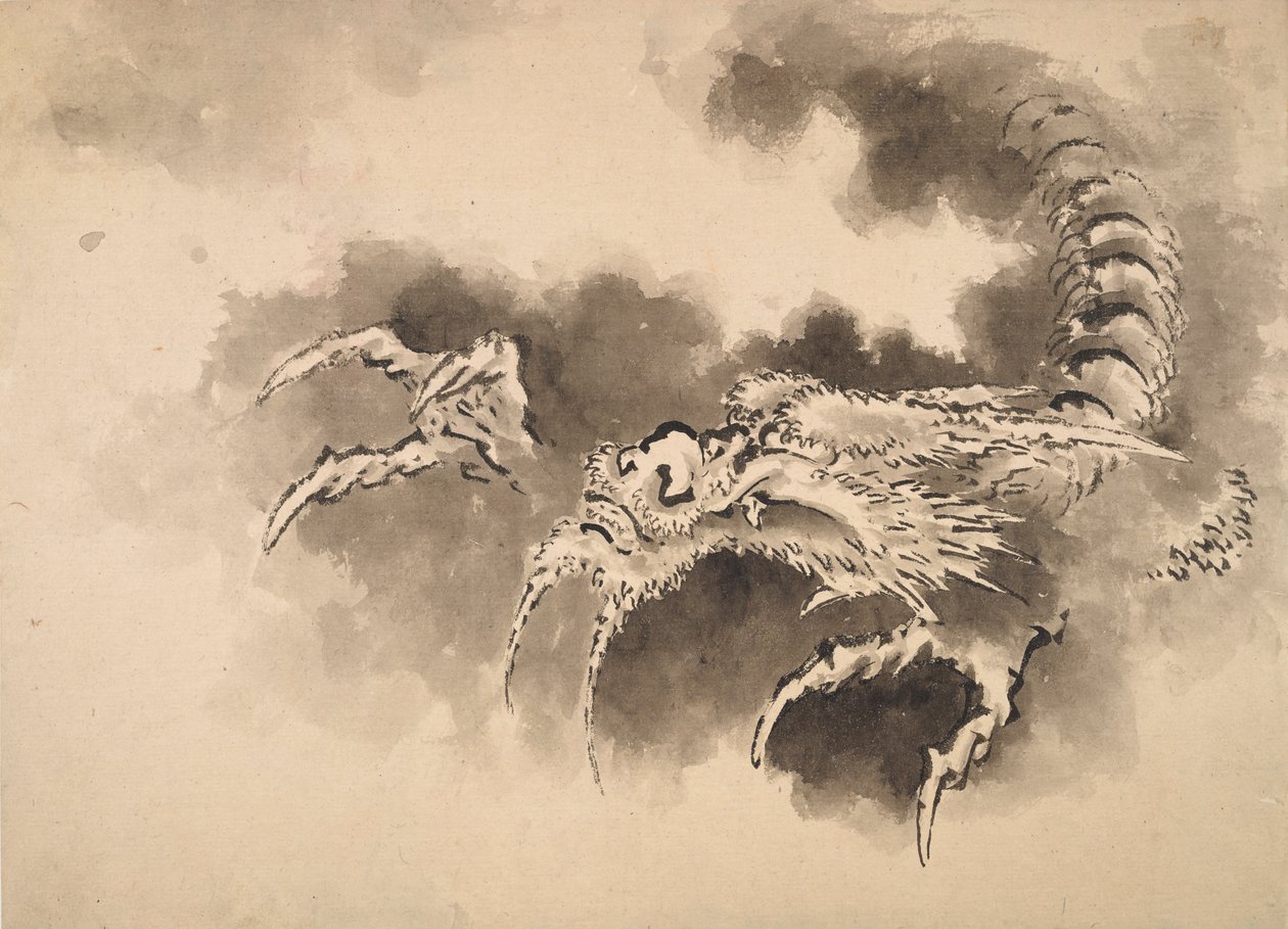Drak vycházející z mraků, období Edo, 19. století. od Katsushika Hokusai