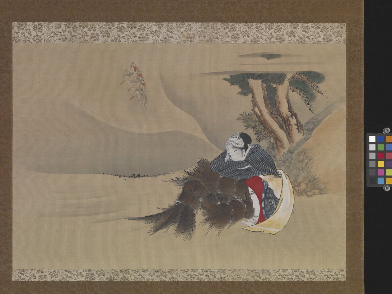 Dream Of The Rush Gatherer (inkoust, barvy na hedvábí) od Katsushika Hokusai