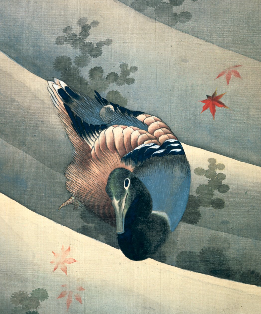 Kachní plavání ve vodě, 1847 od Katsushika Hokusai
