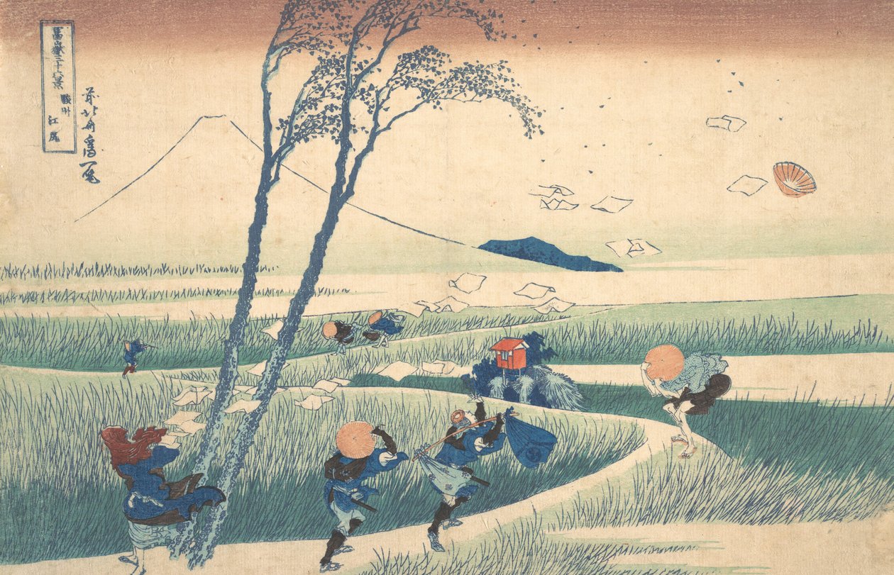 Ejiri v provincii Suruga Sunshu Ejiri, ze série Třicet šest pohledů na horu ..., ca. 1830-32. od Katsushika Hokusai