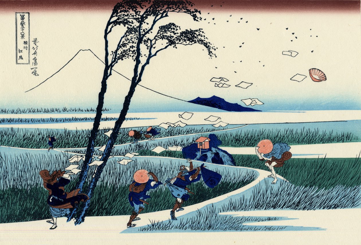 Ejiri v provincii Suruga, kolem roku 1830 (dřevořez) od Katsushika Hokusai