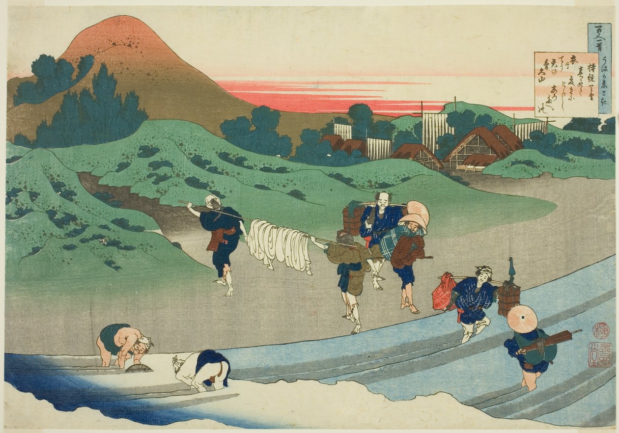 Císařovna Jito (Jito Tenno) ze série „Sto básní vysvětlených mokrou sestrou“ od Katsushika Hokusai