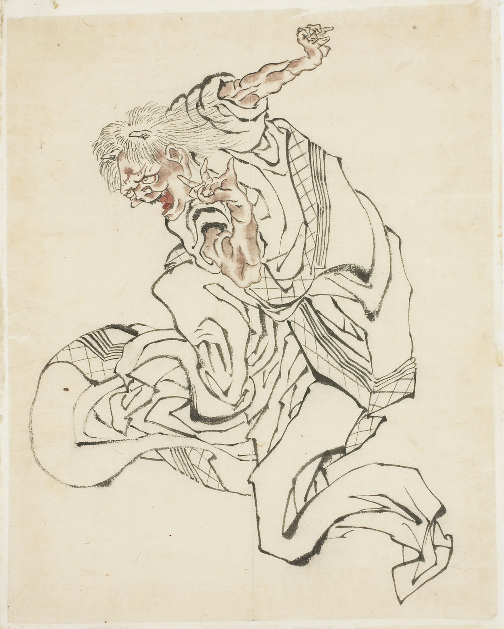 Žena Oni (ilustrace pro lidovou pohádku), ca. 1815-49 (inkoust a barva na papíře) od Katsushika Hokusai
