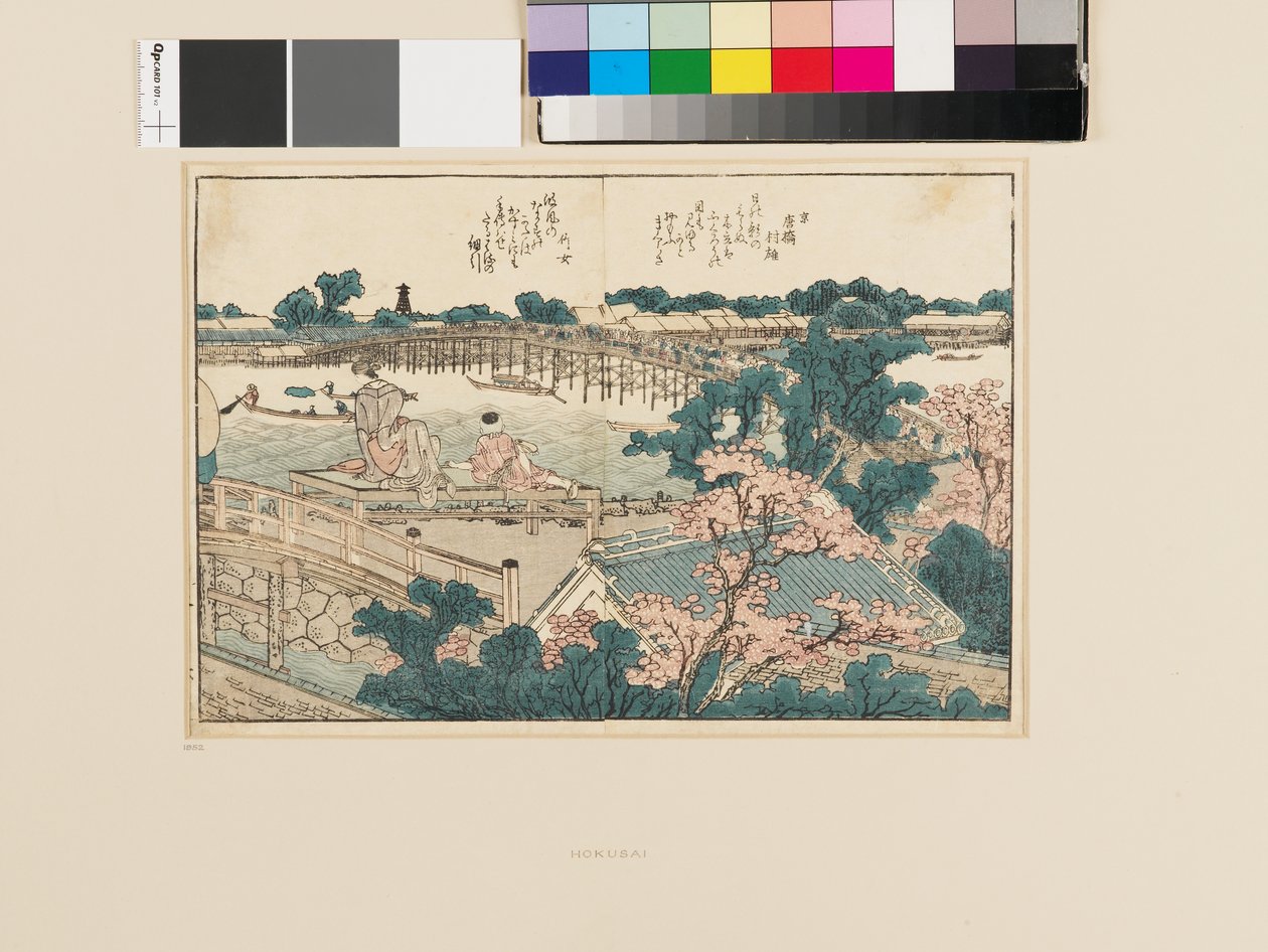 Z obrázkové knihy o řece Sumida. Pohled na oba břehy od Katsushika Hokusai