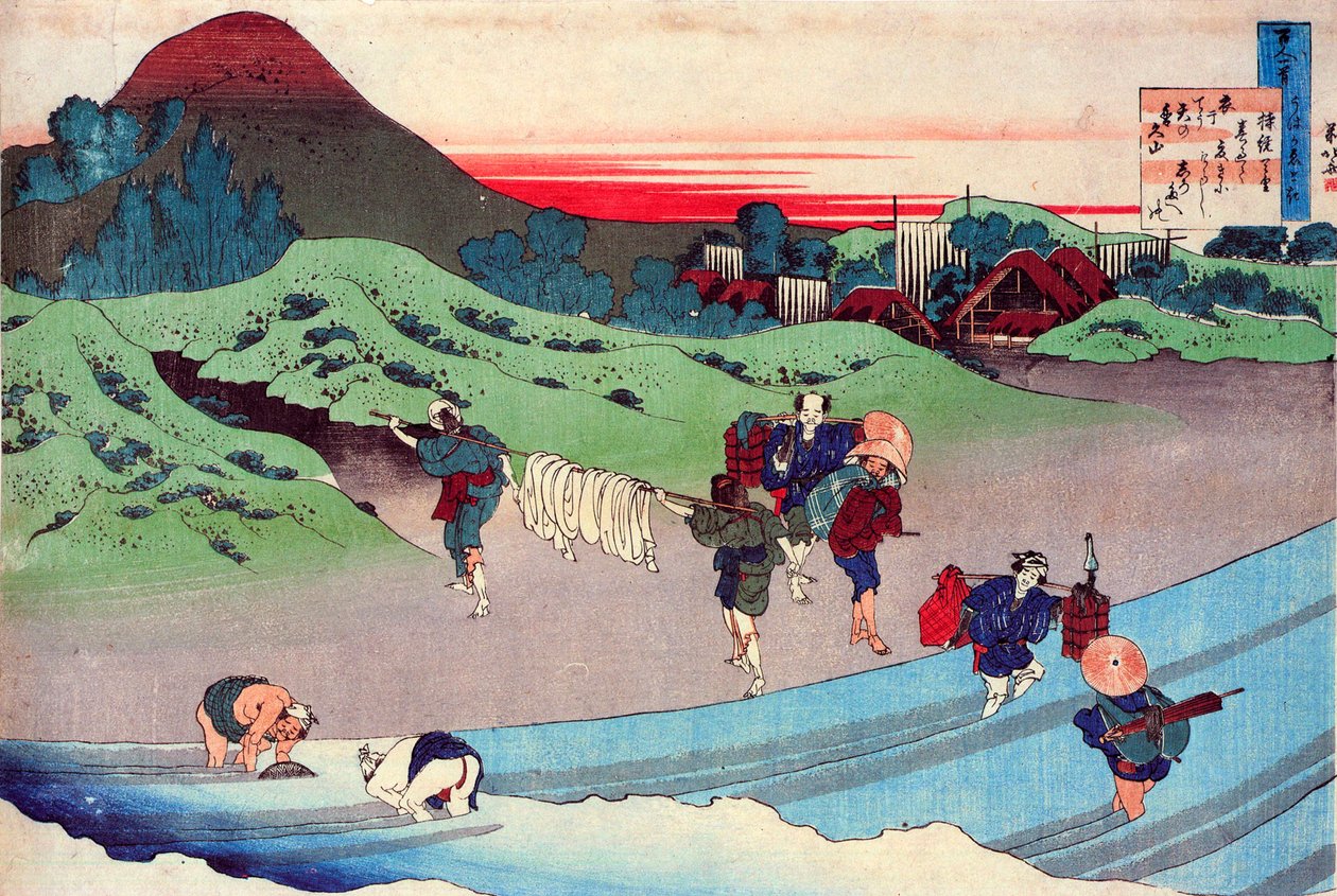 Ze série Sto básní od sta básníků: Jito Tenno, c1830. od Katsushika Hokusai