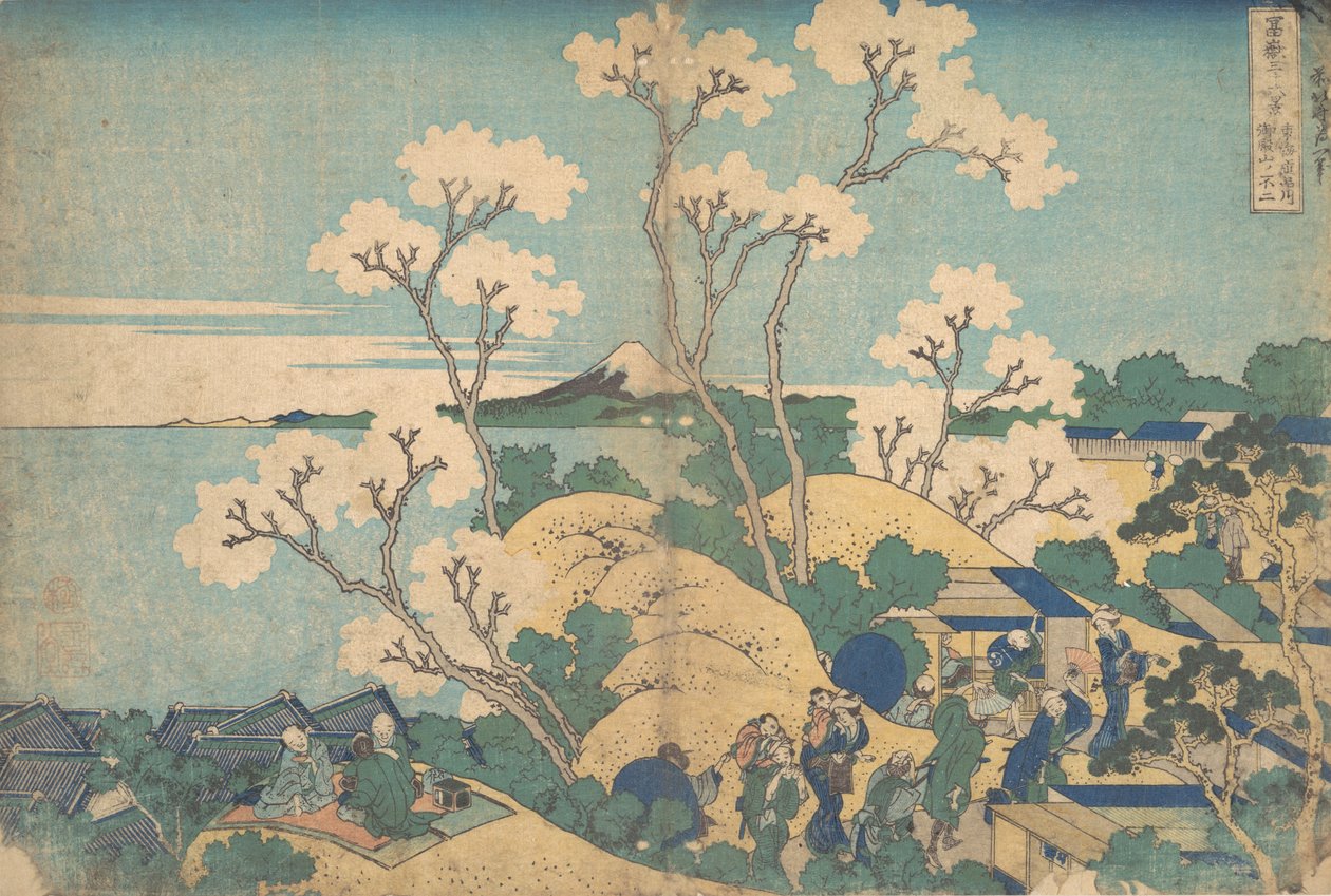 Fuji z Gote Nyama na Shinagawa Otote Městský stupeň Shinagawa Gote Nyama je non-j. .. .. , komár. 1830-32. od Katsushika Hokusai