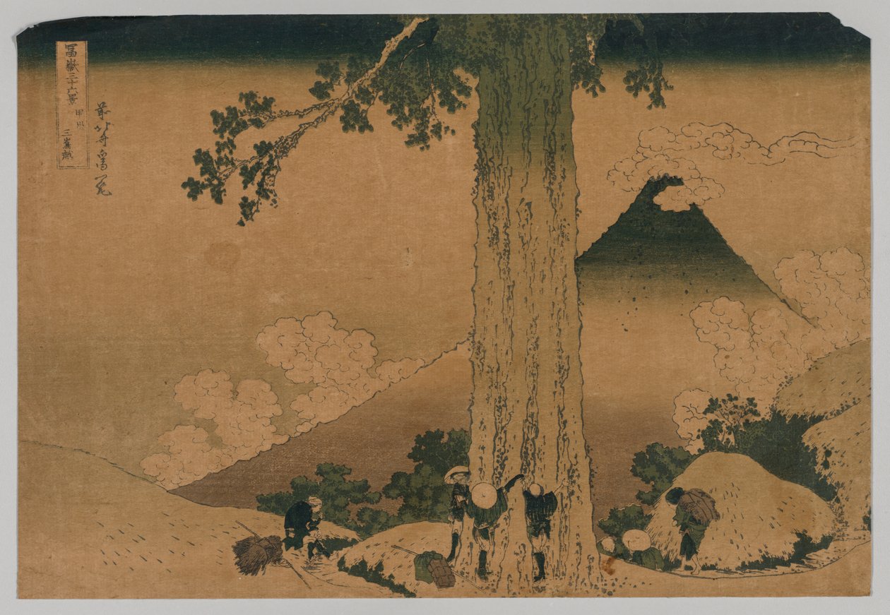 Fuji z průsmyku Mishima, provincie Koshu od Katsushika Hokusai